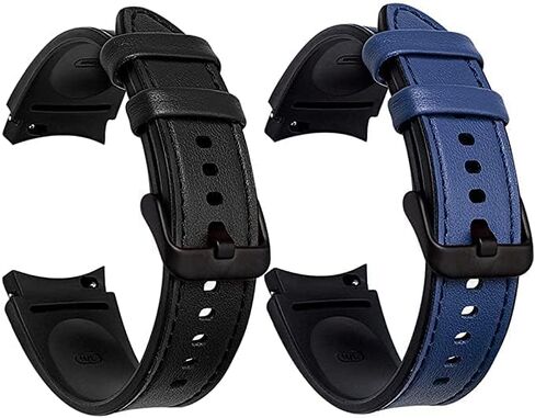 XIHAMA Watch Band Compatible for Samsung Galaxy Watch 6 40mm 44mm /Galaxy Watch 6 Classic 43mm 47mm Band, 20mm Quick Release Strap Soft Genuine Leather Hybrid Silicone Replacement Wristband for Galaxy Watch 6 5 4 in Saudi Arabia