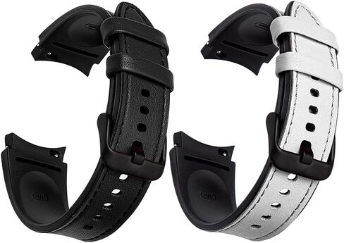 XIHAMA Watch Band Compatible for Samsung Galaxy Watch 6 40mm 44mm /Galaxy Watch 6 Classic 43mm 47mm Band, 20mm Quick Release Strap Soft Genuine Leather Hybrid Silicone Replacement Wristband for Galaxy Watch 6 5 4 in Saudi Arabia