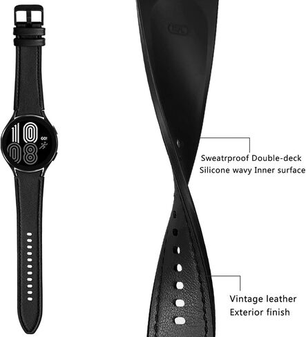XIHAMA Watch Band Compatible for Samsung Galaxy Watch 6 40mm 44mm /Galaxy Watch 6 Classic 43mm 47mm Band, 20mm Quick Release Strap Soft Genuine Leather Hybrid Silicone Replacement Wristband for Galaxy Watch 6 5 4 in Saudi Arabia