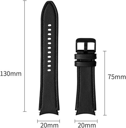 XIHAMA Watch Band Compatible for Samsung Galaxy Watch 6 40mm 44mm /Galaxy Watch 6 Classic 43mm 47mm Band, 20mm Quick Release Strap Soft Genuine Leather Hybrid Silicone Replacement Wristband for Galaxy Watch 6 5 4 in Saudi Arabia