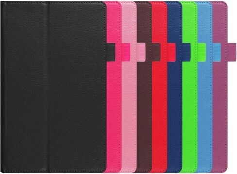 غطاء تابلت لجهاز Amazon Kindle Fire HD8 الجيل السادس والسابع والثامن (إصدار 2016/2017/2018)، حافظة جلدية خفيفة الوزن بحامل قابل للطي رفيع للغاية لجهاز Kindle Fire HD 8 6/7/8th Gen 8 بوصة (أسود) in Saudi Arabia