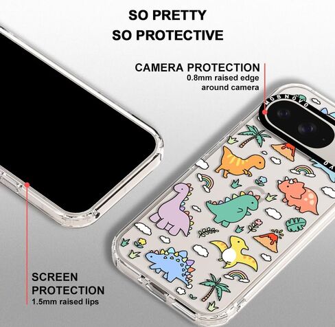 حافظة MOSNOVO لهاتف Google Pixel 9 & Pixel 9 Pro، [حماية من السقوط بدرجة عسكرية 6.6 قدم من Buffertech] [تقنية مضادة للتقشير] تصميم غطاء هاتف ممتص للصدمات من مادة TPU - أرض الديناصورات in Kuwait