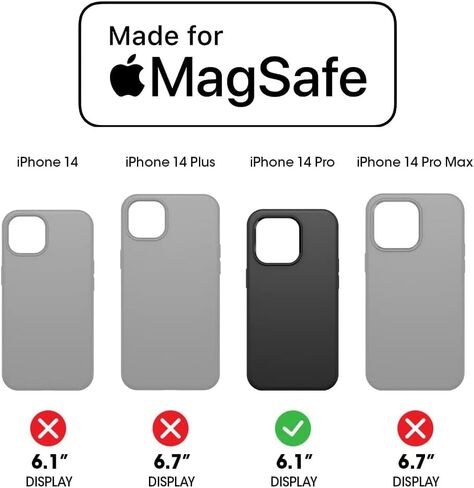 حافظة OtterBox Defender XT بدون شاشة مع MagSafe لهاتف iPhone 14 PRO (فقط) عبوة غير مخصصة للبيع بالتجزئة - كريستال أسود - مضادة للميكروبات in Saudi Arabia