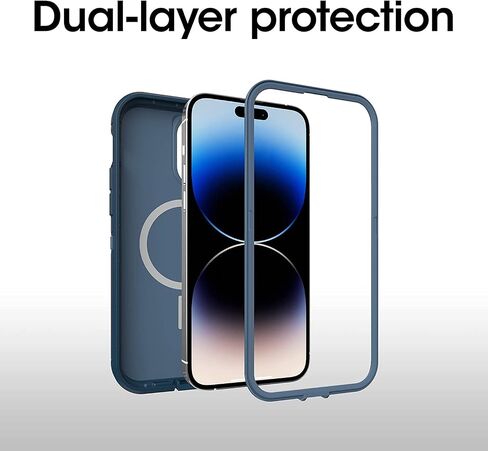حافظة OtterBox Defender XT بدون شاشة مع MagSafe لهاتف iPhone 14 PRO (فقط) عبوة غير مخصصة للبيع بالتجزئة - كريستال أسود - مضادة للميكروبات in Saudi Arabia