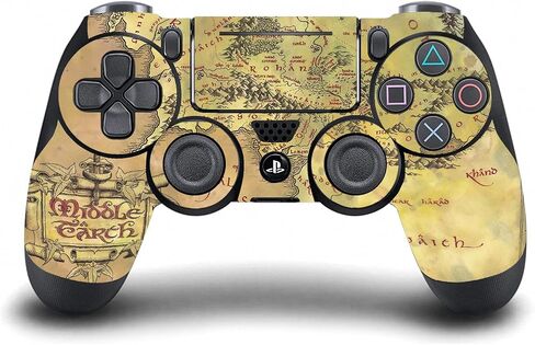 تصميمات حافظة الرأس مرخصة رسميًا من The Lord of The Rings The Fellowship of the Ring Map of the Middle Earth Graphic Art Vinyl Gaming Skin ملصق متوافق مع وحدة تحكم PS4 Slim وDualShock 4 in Kuwait
