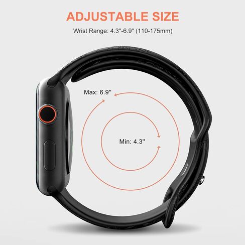 TIMOVO 2 Pack Floral Engraved Bands Compatible with Apple Watch Band 38mm 40mm 41mm Women,Soft Silicone Sport Replacement Strap for iWatch Bands Series SE 9 8 7 6 5 4 3 2 1, Black Sunflower/Gray Tulip in Saudi Arabia