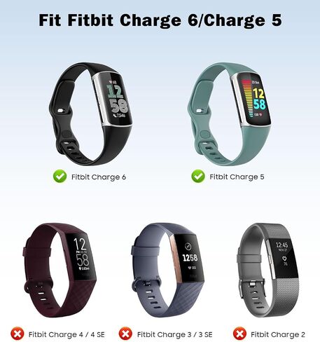 3 قطع من الأربطة الرفيعة المتوافقة مع Fitbit Charge 6/Charge 5 للنساء والرجال، سوار ساعة TPE ناعم وحزام بديل رفيع، أسود/أزرق داكن/رمادي صخري in Kuwait