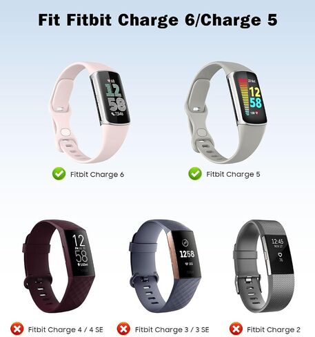 3 قطع من الأربطة الرفيعة المتوافقة مع Fitbit Charge 6/Charge 5 للنساء والرجال، سوار ساعة TPE ناعم وحزام بديل رفيع، أسود/أزرق داكن/رمادي صخري in Kuwait
