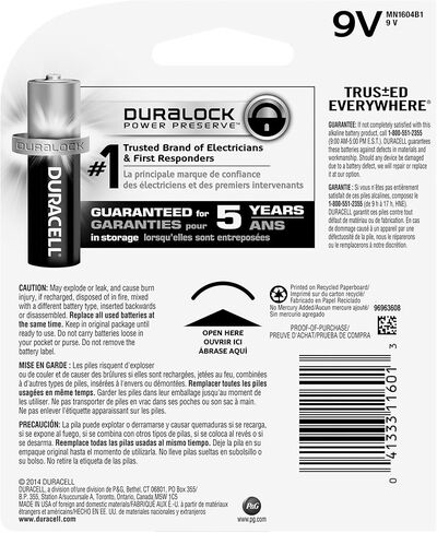 Duracell Alkaline 9V Battery, 1 Count in Saudi Arabia