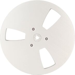 Audio Tape Takeup Reel Empty Reel 7 Inch Blank Reel to Reel Tape for 1/4 Inch Tape Aluminum Alloy Opening Machine Part Takeup Reel, 3 Holes Empty Tape Reel for Recording (Silver)