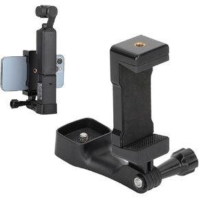 Expansion Phone Clip Holder for DJI OSMO Pocket 3, Front Smartphone Bracket with 1/4 Screw Adapter Compatible with Pocket 3 Camera, Black