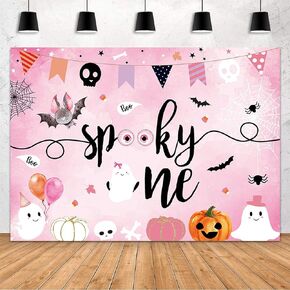 MEHOFOND 7x5ft Spooky One Backdrop Halloween 1st Birthday Backdrop for Boy Halloween Boo Birthday Party Decorations Supplies Banner Photography Background Photo Booth Props