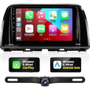 Android Radio Upgrade for Mazda CX-5 2012-2015 Touchscreen Compatible with Wireless Carplay Android Auto,Car Stereo Bluetooth Navigation GPS WiFi FM/AM Backup Camera Media Player Head Unit