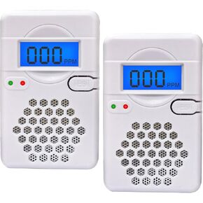 Carbon Monoxide Detectors - CO Alarm Detector Monitor Battery Powered with Test/Reset Button, Digital Display for House Kitchen Restaurant Hotel Office