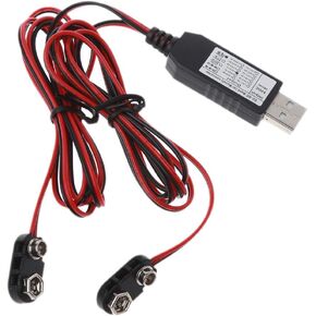 Universal 2in1 USB Mains Convert to Dual 6F22 9V Battery Eliminator Replace 2pcs 9V Battery USB Power Supply Cable,USB to Dual 9V Battery Eliminator