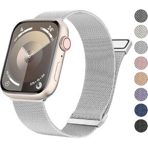 Compatible with Apple Watch Bands Series 10 46mm 42mm / Series 9 8 7 41mm 45mm / Series 6 5 4 SE2 SE 40mm 44mm / Series 3 38mm 42mm / Ultra 49mm Stainless Steel Mesh Metal Band for iWatch Bands