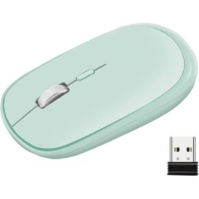 Wireless Mouse, Computer Mouse Dual Mode Portable, 2.4G and Bluetooth Mouse with USB Receiver, Mouse for Laptop/iPad/Tablet/PC/Desktop (Blue)