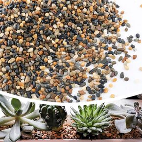 18lb 1/4" Small Pebbles Black for Plants,Potting,Succulents Aquarium Fish Tank Vases Decorative Garden Polished Gravel Rocks Stones