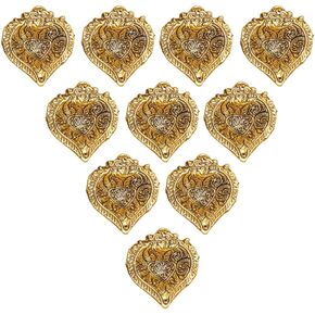 Wonder Care | Metal Gold Lamp Oil Lamps for Indoor Use Diya Lamp for Pooja | Christmas Ornaments | Diwali Diya| Christmas Decorations Indoor Home Decor | Decor for Christmas (Diya-10pc)