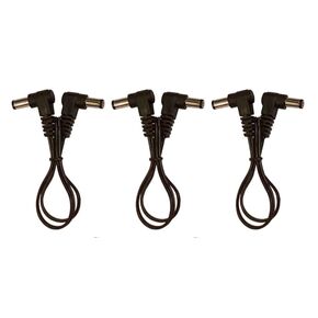 (3) Pack 1 Foot Right Angle DC Power 5.5mm x 2.1mm Flat Patch Cables Wire Male Male