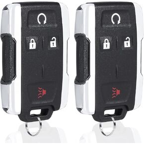 Key Fob Keyless Entry Remote Start fits for Chevy Silverado Colorado / GMC Sierra Canyon 2014 2015 2016 2017 2018 2019 2020 (M3N-32337100 Chrome) (Pack of 2)