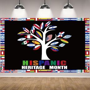 Hispanic Heritage Month Decorations Hispanic Heritage Month Banner Latin American Backdrop Spanish Classroom Decorations National Hispanic Heritage Month Decorations and Supplies for Classroom Home