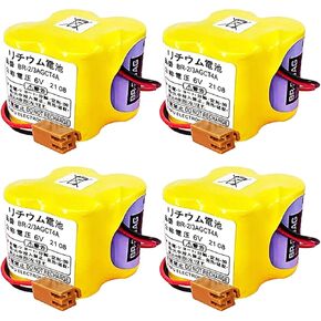 (4 Pack) 6V 4400mAh BR-2/3AGCT4A 6V 4400mAh Replacement Battery Replacement Battery Replace Non-Rechargeable for FANUC CNC System