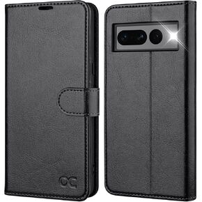 OCASE متوافق مع حافظة Google Pixel 7 Pro 5G من جلد البولي يوريثان مع حامل بطاقات RFID ومسند [غلاف داخلي من مادة TPU مقاوم للصدمات] غطاء هاتف 6.7 بوصة 2022 (أسود)