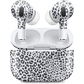 MightySkins Glossy Glitter (2 Pack) Skins Compatible with Apple AirPods Pro 2 - Snow Leopard Print | Protective, Durable High-Gloss Glitter Finish | Easy to Apply and Change Styles | Made in The USA