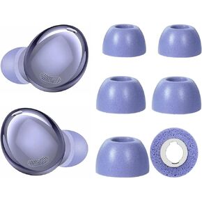 Memory Foam Ear Tips Compatible with Galaxy Buds 2 Pro Foam Tips Eartips,S/M/L 3 Pairs Violet (Foam Tip Galaxy Buds 2 Pro Violet)