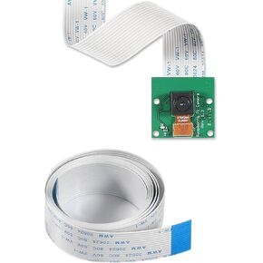 5 Megapixels Camera Module for Raspberry Pi 1080P HD OV5647 Sensor with 15cm and 200cm Pin Ribbon Cable for Raspberry Pi Model A/B/B+, Pi 2B and Raspberry Pi 3B 3B+, Pi 4B