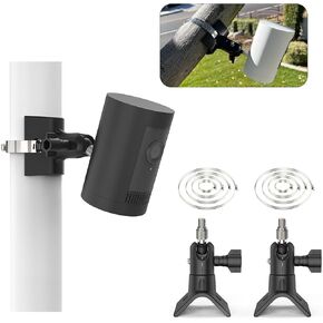 حامل عمود كاميرا أمان خارجي بدون حفر، حامل عمود عالمي متوافق مع Ring وEufy وWyze وArlo وGoogle Nest والكاميرات والمزيد - أسود - قطعتان in Kuwait