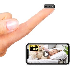 Smallest Wireless WiFi IP Camera,HD1080P Concealed Camera,MiniCamera,Portable Video Recording Live Feed,Baby Monitor with Night Vision,Motion Detection,Cloud Storage for Security with iOS Android APP