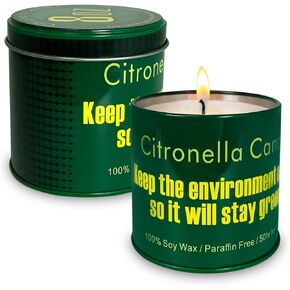 Citronella Candle Outdoor Lemongrass Scented Candles 8OZ with Pure Citronella Oil and Natural Soy Wax Long Lasting Burning for Home Decor Gardon Patio Balcony