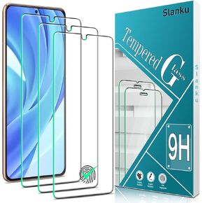 Slanku [3-Pack Screen Protector Compatible for Samsung Galaxy S21, S21 5G 6.2 inch Tempered Glass, Support Fingerprint Reader, Anti Scratch, Bubble Free, Case Friendly