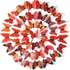 200PCS 3D Flying Butterflies Wall Decor Blue Butterfly Stickers Butterfly Party Decorations for Birthday Shower Party Supplies Crafts Art (Blue)