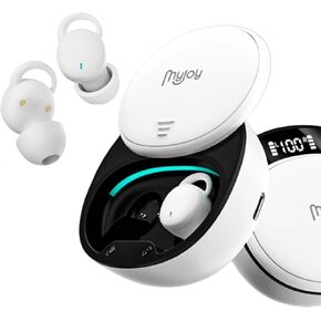 MyJoy Invisible Wireless Earbuds, Noise-Reducing Earbuds for Sleeping, Meditation, Air Travel, and Sports, IPX5 Sweatproof-Rated Headphones, Bluetooth Earbuds, Dual Microphone, 6-Hour Playtime, Black