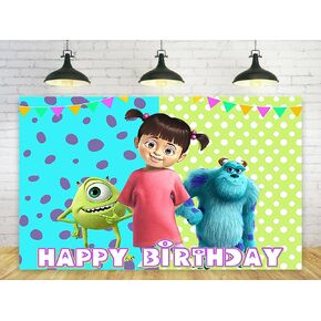 Monster Inc Backdrop for Birthday Party Decorations Girl Boo Monster Background for Baby Shower Party Cake Table Decorations Supplies Monster Inc Theme Banner 5x3ft