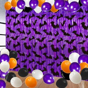 Halloween Party Decorations Purple Halloween Backdrop Halloween Birthday Party Decorations Halloween Curtains Halloween Photo Backdrop for Halloween Party Supplies