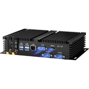 Fanless Mini PC, Industrial Desktop Computer i7-1165G7 Upto 4.7GHz, Windows 11 Pro, 32G DDR4, 1T NVME SSD, 2xCOM RS232, HDMI/VGA Support 4K, Gigabit Ethernet, WiFi6, BT5.1, Full Metal Case
