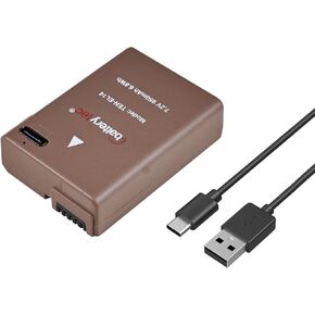 Batterytec EN-EL14 Camera Battery USB-C Fast Charging Replacement for Nikon D3100 D3200 D3300 D3400 D3500 D5100 D5200 D5300 D5500 D5600 DF Coolpix P7000 P7100 P7700 P7800 Cameras.