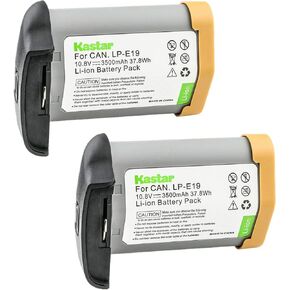 Kastar 2 Pack Fully Decoded LP-19 Battery Compatible with Canon LP-E19 LP-E19N, LP-E4 LP-E4N, US 5751B002 Battery, Canon LC-E4 LC-E4N, LC-E19 LC-E19N Charger, Canon EOS 1D X Mark II, Mark 2 Camera