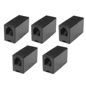 OLIREXD 5PCS RJ11 Coupler Connectors, Premium Quality Black Telephone in-Line Coupler 6P4C Phone Line Jacks with Gold Plated Contacts Female to Female for Phone Wire Extension