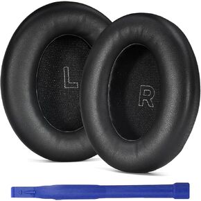 وسائد أذن بديلة من Adhiper لسماعات الرأس Bose QuietComfort(QC) اللاسلكية للغاية، وسادة وسائد للأذن مع جلد بروتين ناعم وإسفنج ذو ذاكرة عالي الكثافة - اشعر بالراحة (أسود)