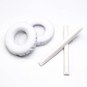 White Replacement Ear Pads Foam Cushion Headband Compatible with Sennheiser HD25 HD 25 HD 25-1 HD25-1ii HD25SP HMD25 HME25 HMEC25 Headphones