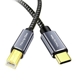 USB C Printer Cable 1.5 ft, USB Type C to USB 2.0 Type B Printer Scanner Cable Cord Compatible with Brother, HP,Lexmark, Epson, Dell, Xerox, Samsung etc (1.5FT/0.5M)