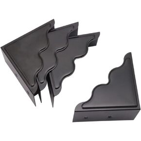 Metal Corner Protector - Set of 4 Black Box Corner Protectors for Edge Safety Guarding Cabinet, Furniture, Desk, and Case. Thickened Hardware for Enhanced Protection