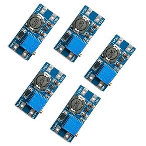 Kiro&Seeu 5pcs MT3608 DC-DC Boost Power Converter 2A Adjustable Step Up Voltage Regulator Board Input Voltage 2-24V to 5V-28V Output Voltage Power Supply Compatible with Ar-duino (3608-MD-5pcs)