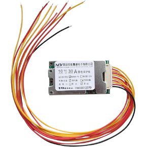 Jadeshay 36V 10S Lithium Battery BMS, 30A PCB Protection Board with Balance Function for Li-ion Cells, Overcharge Protection for E-Bikes, Electric Skateboards