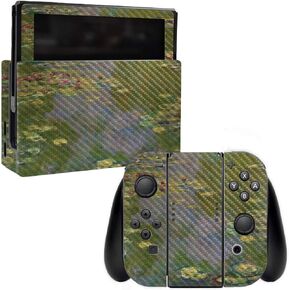 MightySkins Carbon Fiber Skin for Nintendo Switch - Acanthus | Protective, Durable Textured Carbon Fiber Finish | Easy to Apply, Remove, and Change Styles | Made in The USA (CF-NISWI-Acanthus)